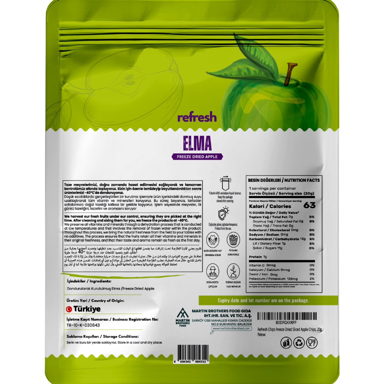 Refresh Freeze Dried Elma 20gr