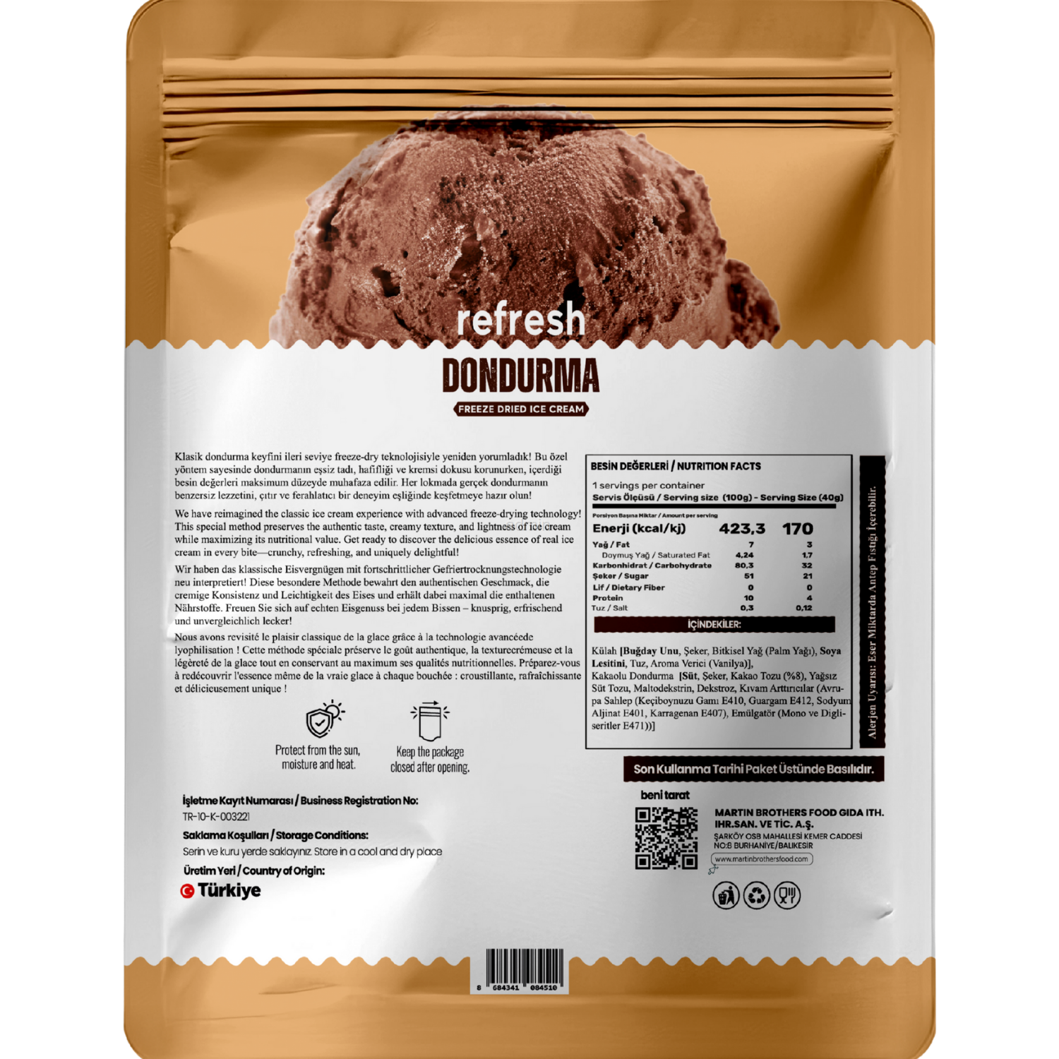 Refresh Freeze Dried Çikolatalı Dondurma 20gr