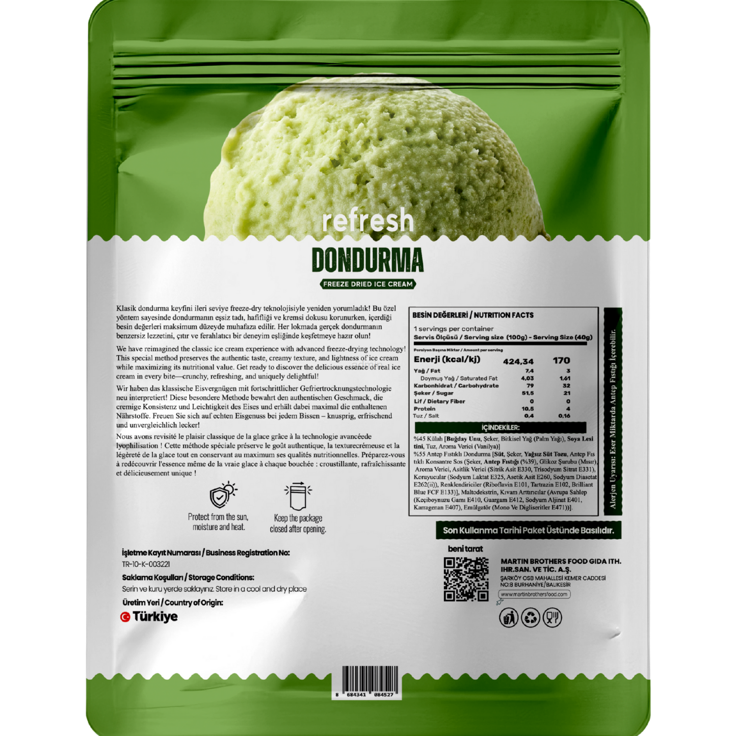 Refresh Freeze Dried Antep Fıstıklı Dondurma 30gr