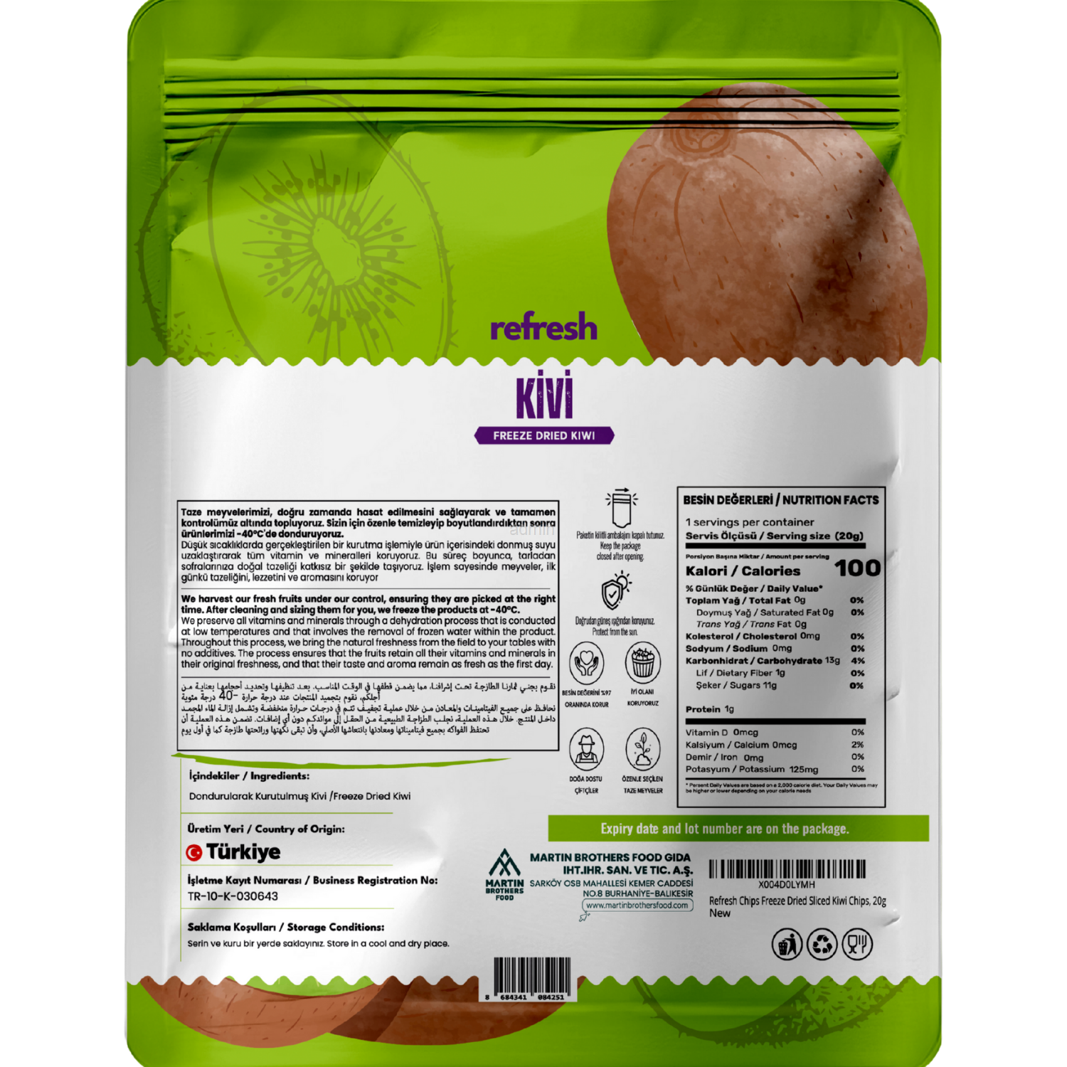Refresh Freeze Dried Kivi 20gr