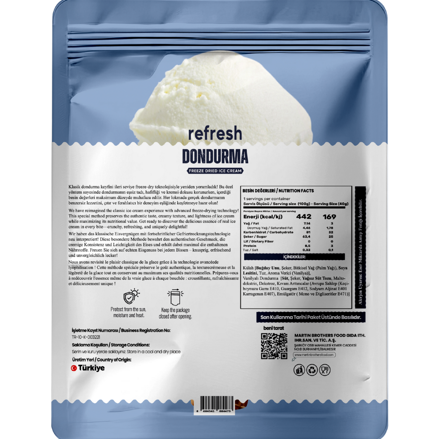 Refresh Freeze Dried Vanilyalı Dondurma 30gr