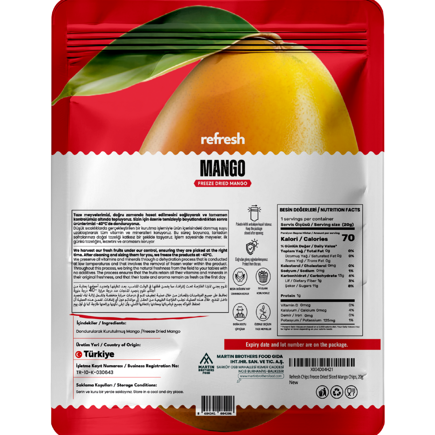 Refresh Freeze Dried Mango 20gr