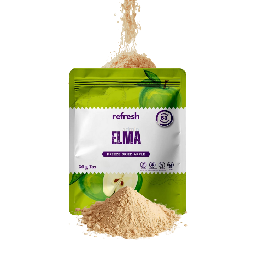 Refresh Dry Freeze Elma Tozu 50 g- Dondurularak Kurutulmuş Meyve Tozu