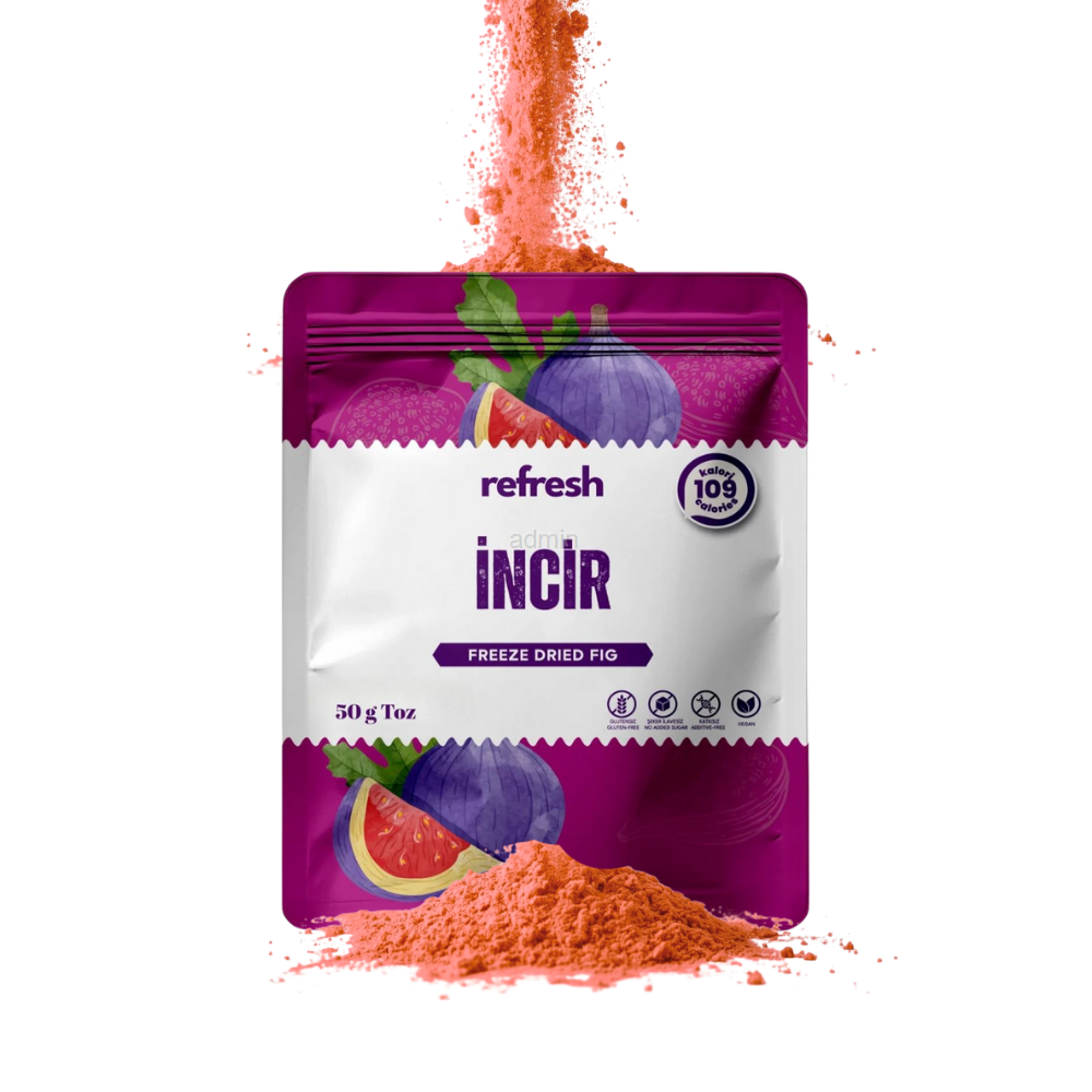 Refresh Dry Freeze İncir Tozu 50 g - Dondurularak Kurutulmuş Meyve Tozu