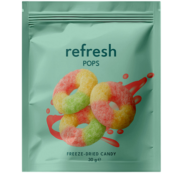 Refresh Pops Freeze Dried Şeftali Candy - 30 g