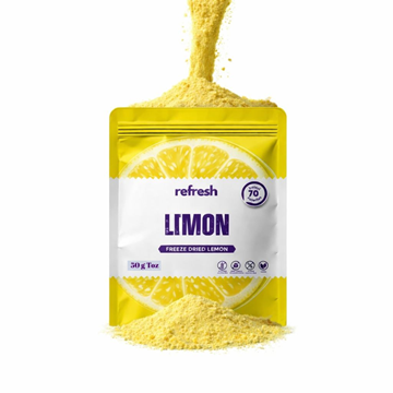  Refresh Dry Freeze Limon Tozu 50g - Dondurularak Kurutulmuş Meyve Tozu